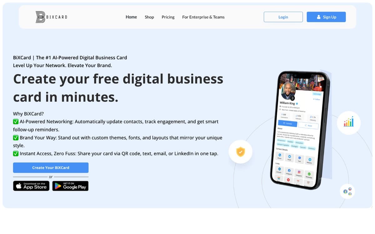 BiXCard: Tarjetas de visita digitales con IA