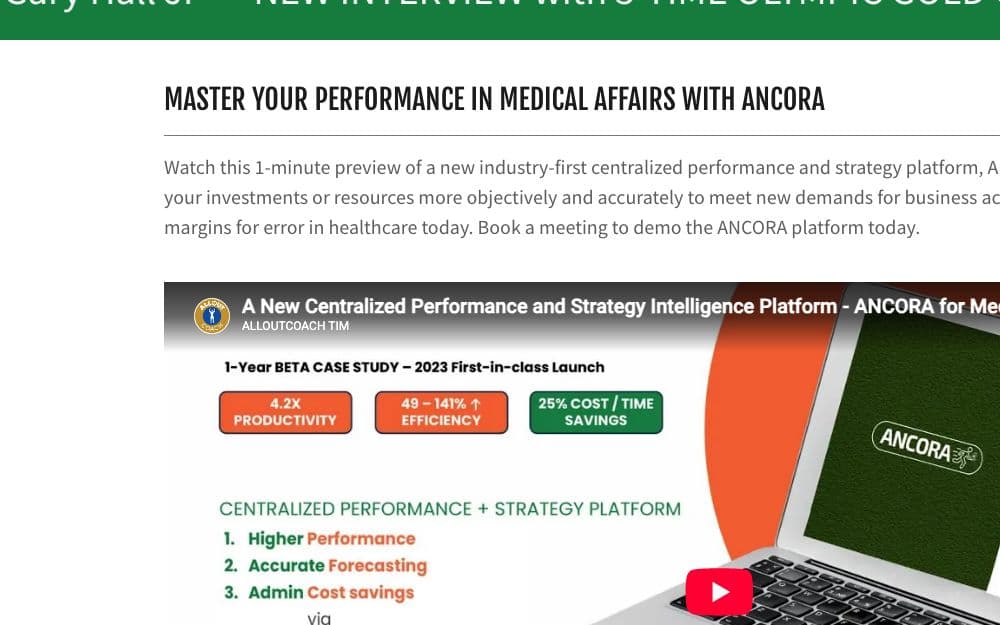 Amedea Pharma · ANCORA: Plataforma ANCORA para Medical Affairs