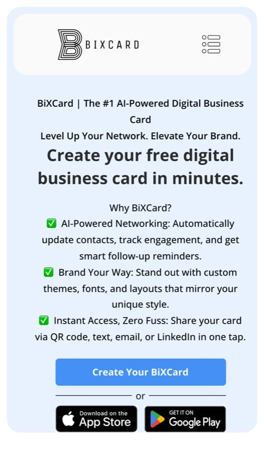 BiXCard: mobile